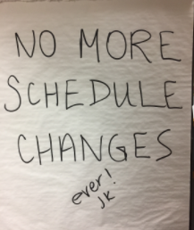 Second Semester Schedule Changes