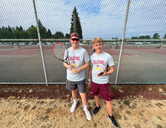 Our 1st Team All-League Players, Junior Nate Merritt (right) and Senior James Marjama (left), are ready to show off their skills. 