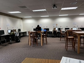 Section of the library where counselors were available to help Students with forecasting.