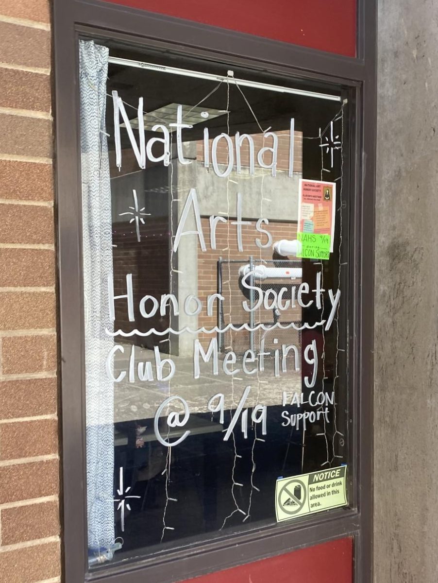 NAHS Window reminder about upcoming meeting during Falcon support.
