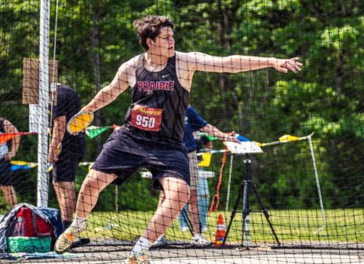 Will Foster throwing a disc at a meet on Friday

