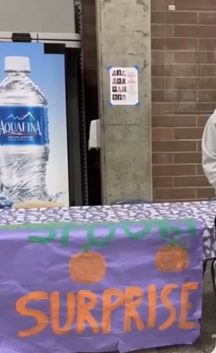 The Spooky Surprises table set up by ASB in the commons to sell Spooky Surprises.