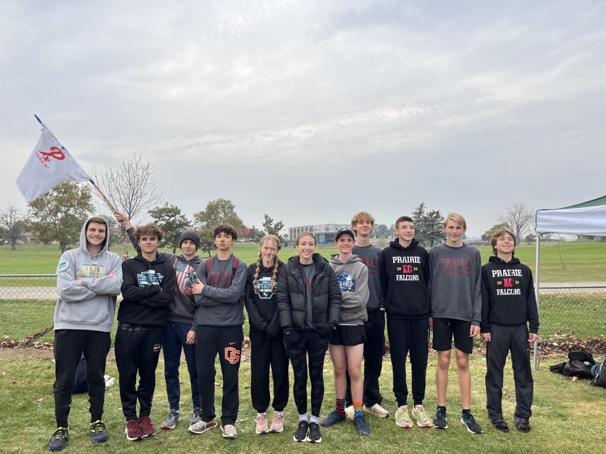 Left to right: Dakota Houfek, Tommy Wise, Brody Judkins, Augie Leitgeb, Chloe Copes, Jadyn Conn, Shack Hoyt, Henry Cass, Tavin Timperley, Ethan Mckell, and Colton Sauter line up with a smile at State in Pasco, WA.