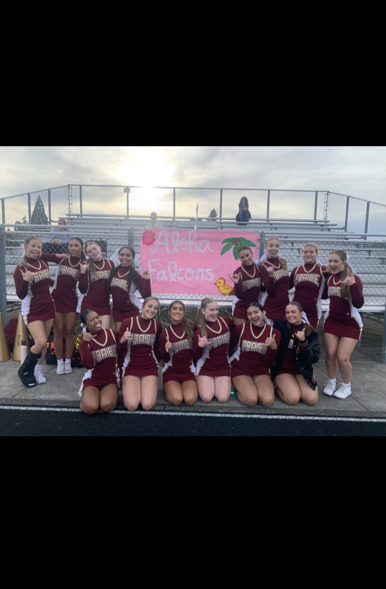 Prairie High School´s Varsity cheer squad at Washougal High School for the football game on Sept. 13. 