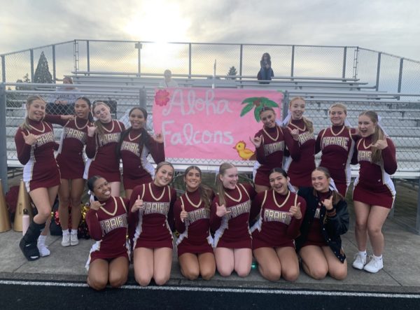 Prairie High School´s Varsity cheer squad at Washougal High School for the football game on Sept. 13. 