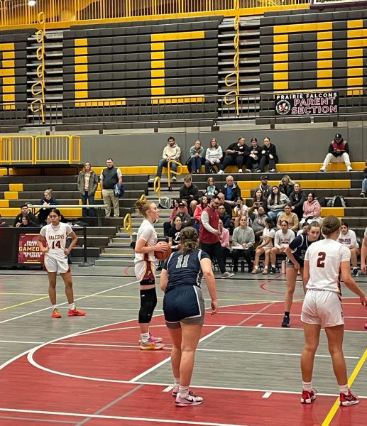 Smith (Junior) prepares to take a free throw at the Prairie vs Skyview Girls Varsity Basketball game (Prairie won much in part thanks to Smith). 