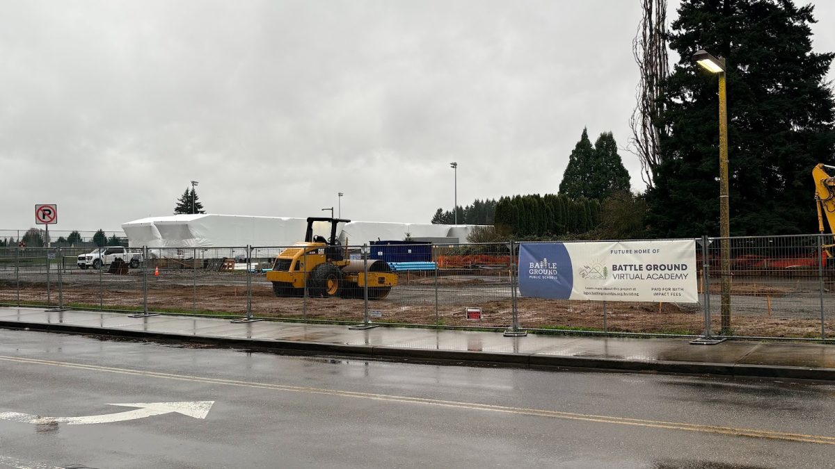 Construction is underway for the new Battle Ground Virtual Academy, located on the corner of Prairie high school's campus and 119th Street. funded by impact fees.