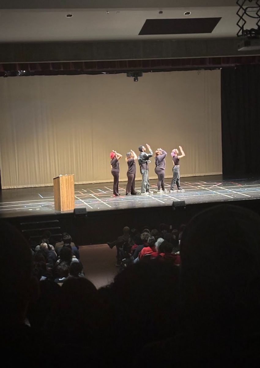 The dance performance at Prairie high school during the black history assembly. Students listen and applaud when they finish dancing.

