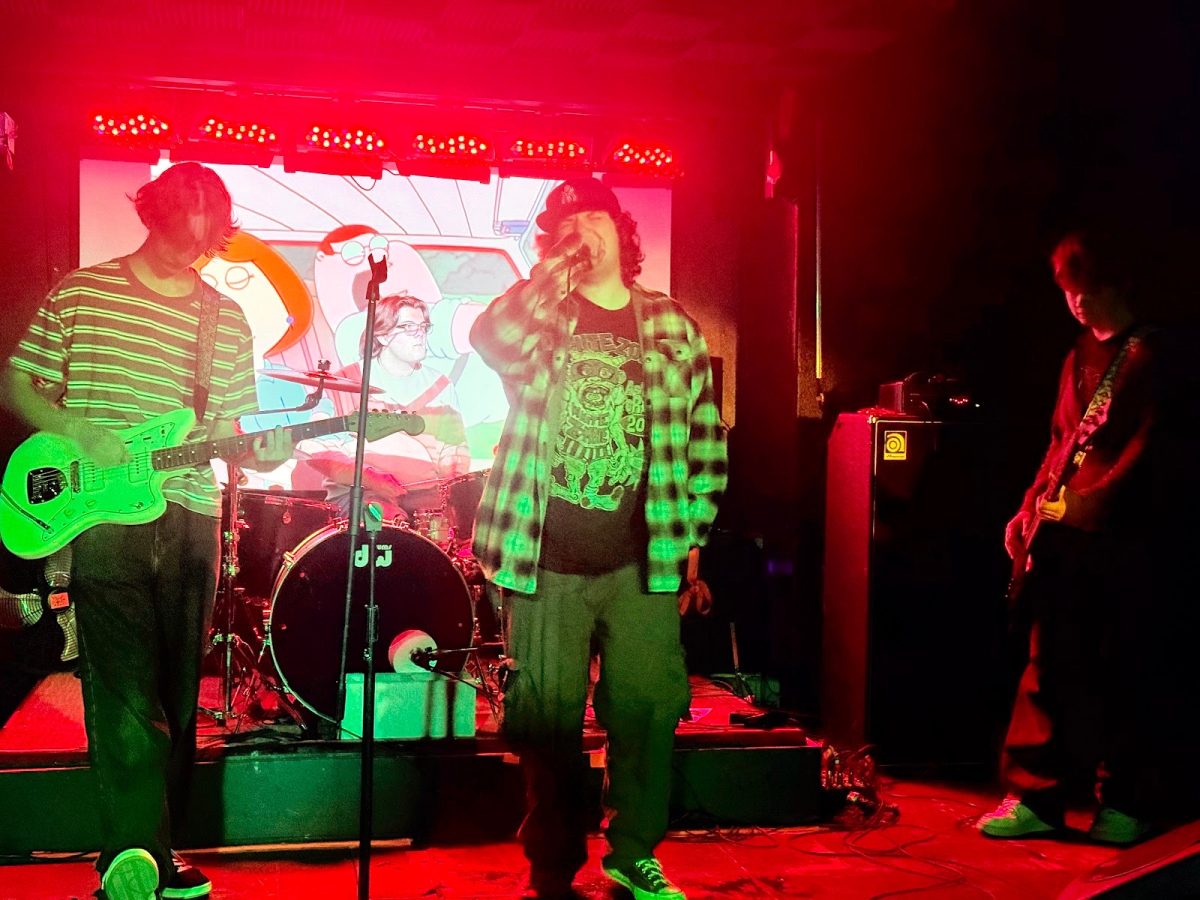 Henry Cass (guitar), Brandon Felton (drums), Nathan Welker (frontman), and Aksel Bristol (bass guitar), pictured at their “High Limit Room PDX” gig on January 16th, 2026
