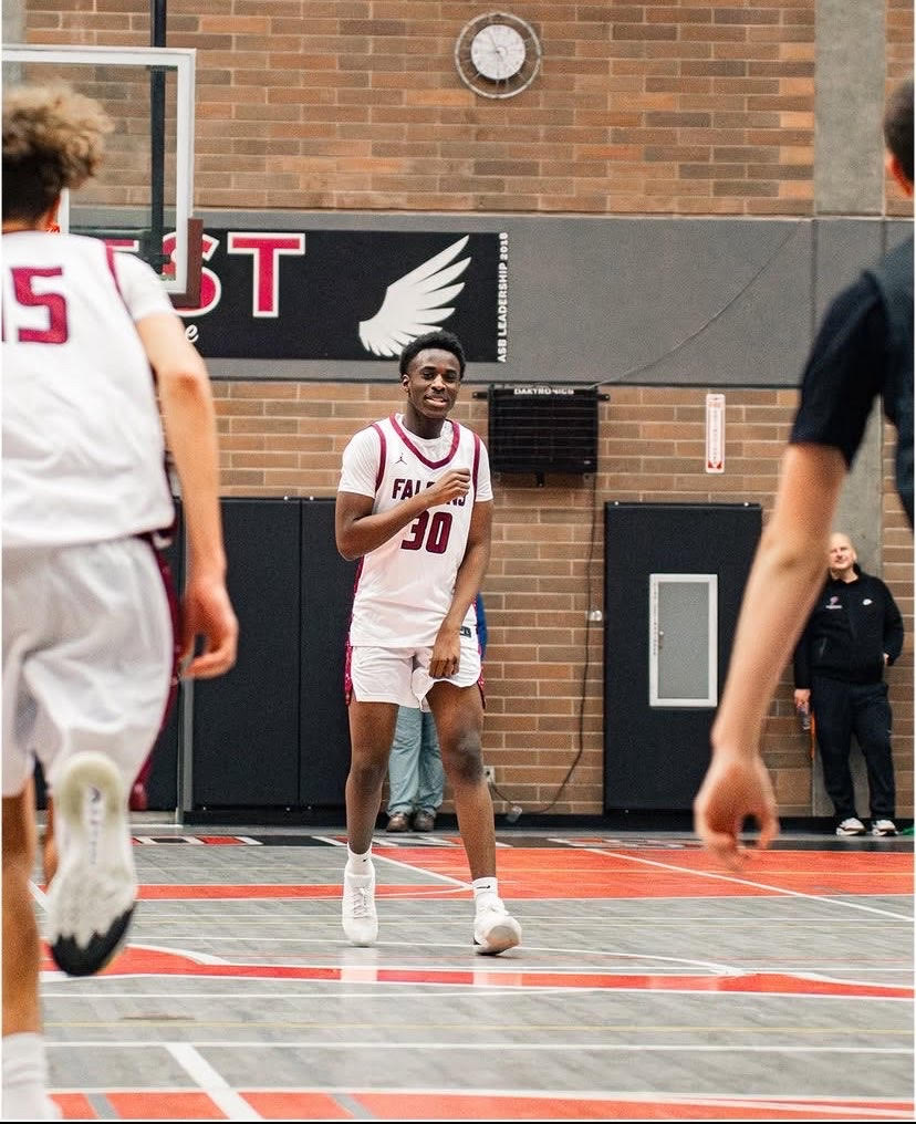 Andre Mbomba’s first time on varsity court. 
