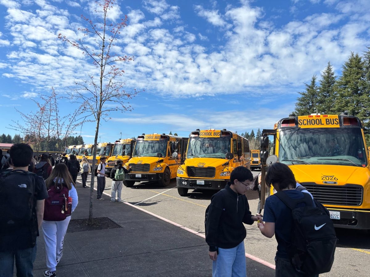 Prairie high school buses, which take students in many trips